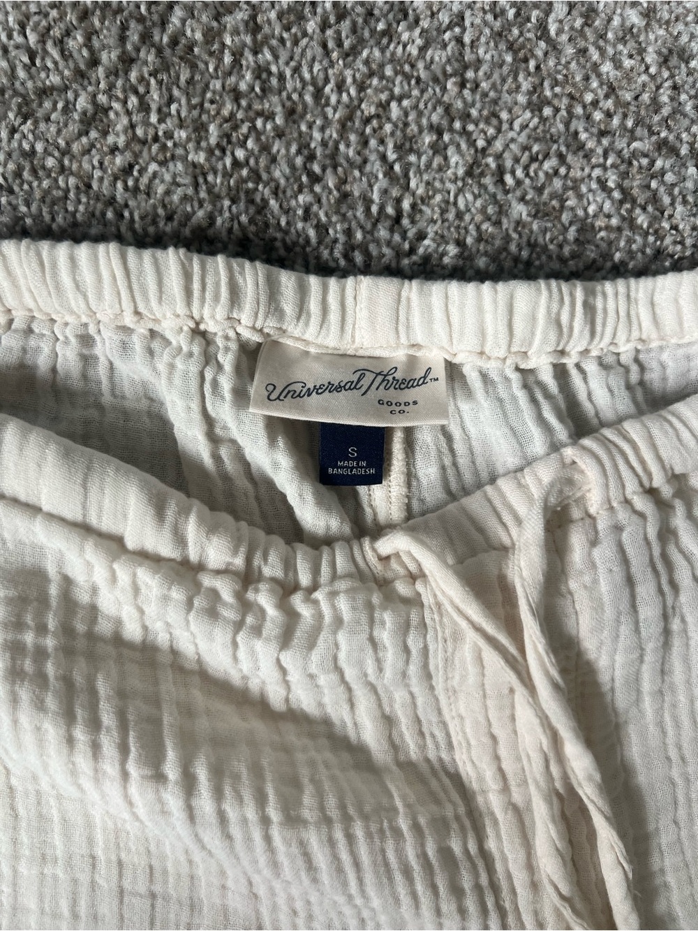 Universal Thread Cream Wide-Leg Drawstring Pants - Picture 7 of 8